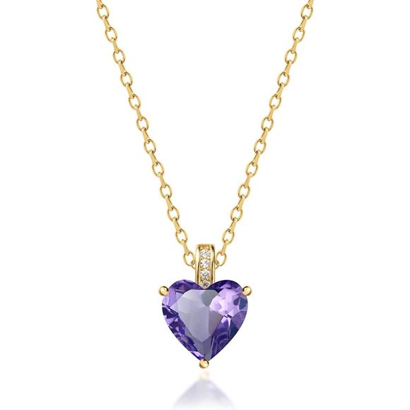 Genuine Birthstone Necklace for Girls Women, Heart Love Necklace for Twe… - Picture 2 of 16